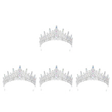 4Pcs Elegant Rhinestone Crowns for Women Party Birthday Costume