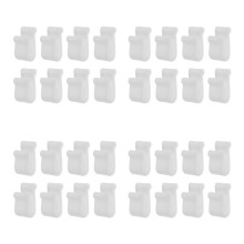 32Pcs White Silicone Pan Lid Lifters Heat-Resistant Protector Clips