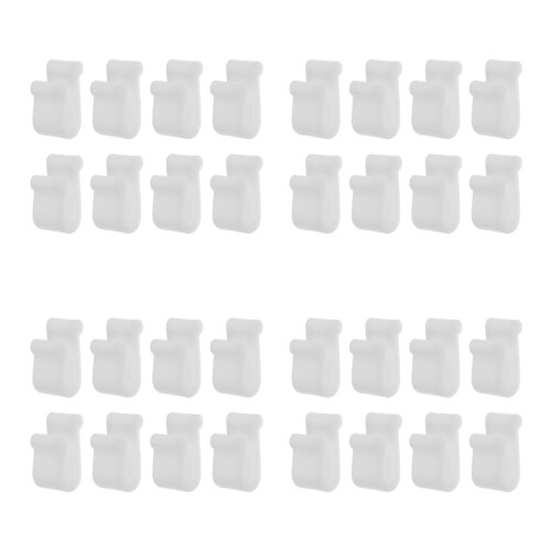32Pcs White Silicone Pan Lid Lifters Heat-Resistant Protector Clips