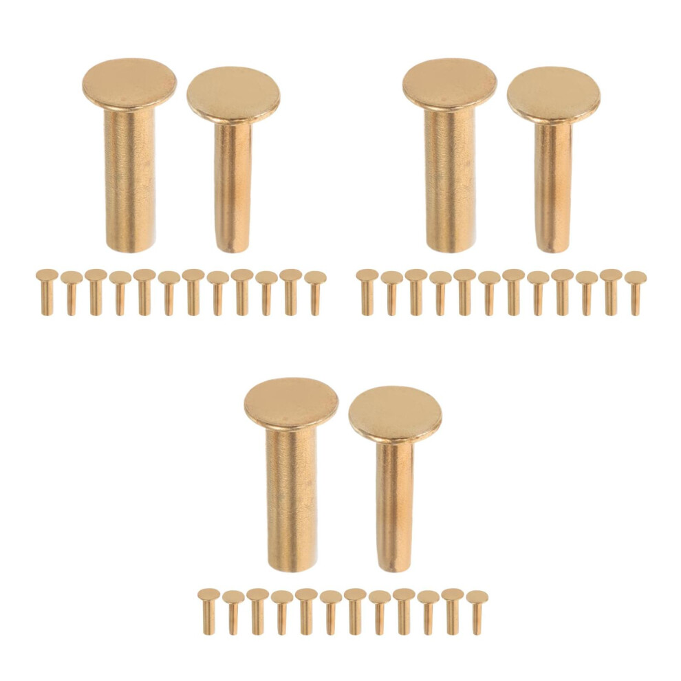 21Pairs Golden Copper Rivets Handle Fasteners Diy Kit 3712504031004
