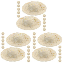 36Pcs Mini Straw Hats for Crafts Light Yellow Woven Small Doll Hats