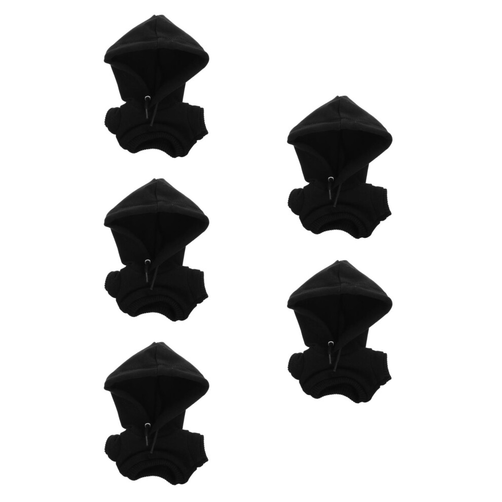 Photos - Doll Accessories 5Pcs Soft Black Fabric Miniature Doll Hoodie Cute Tiny Doll Outfit
