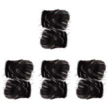 8Pcs Fuzzy Black Wrist Bands Warm Acrylic Wrist Cuffs for Winter Wear