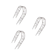 3Pcs Black Iron Mini Arch Wedding Decoration Fairy Garden Ornament