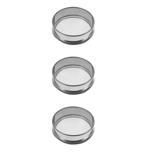 3Pcs Kitchen Stainless Steel Fine Mesh Round Sieve Convenient Strainer