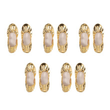 5Pairs PU Ballet Shoes Golden Color Soft Sole for Women Dance and Yoga