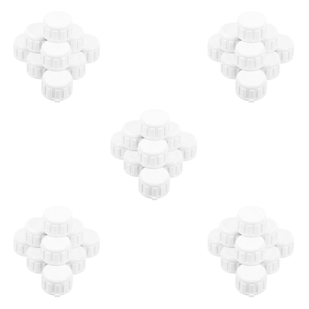 100Pcs White Pvc Replaceable Pipe End Caps Threaded Durable Pipe Plug 3712783546831