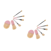 2Sets Pink Mini Makeup Brush Set with Case Soft Portable Beauty Tools