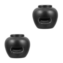 2Pcs Ceramic Water Fountain with U Spout Black Jar for Home and Garden