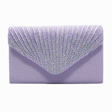 Willtoo Women Rhinestone Decor Envelope Clutch Bag Evening Party Handbag Purse Pink