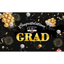 Gran pancarta de graduación de 70.8" x 43" para la Clase de 2026: ¡Felicitaciones por la fiesta de graduación! Colgante de pared, fondo para fotos