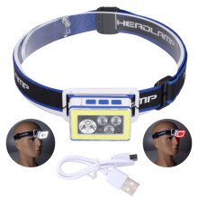 USB Rechargeable LED Lighting Rechargeable Super Bright Headlamp Adjustable Comfortable Headband Waterproof Rechargeable Headlight LED Headlamp with