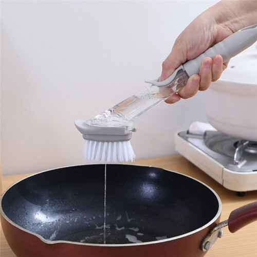 Kitchen Pot Brush Hydraulic Brush Automatic Liquid Filling Type Multi-Function Long-Handled Dishwashing Brush Cleaner 2
