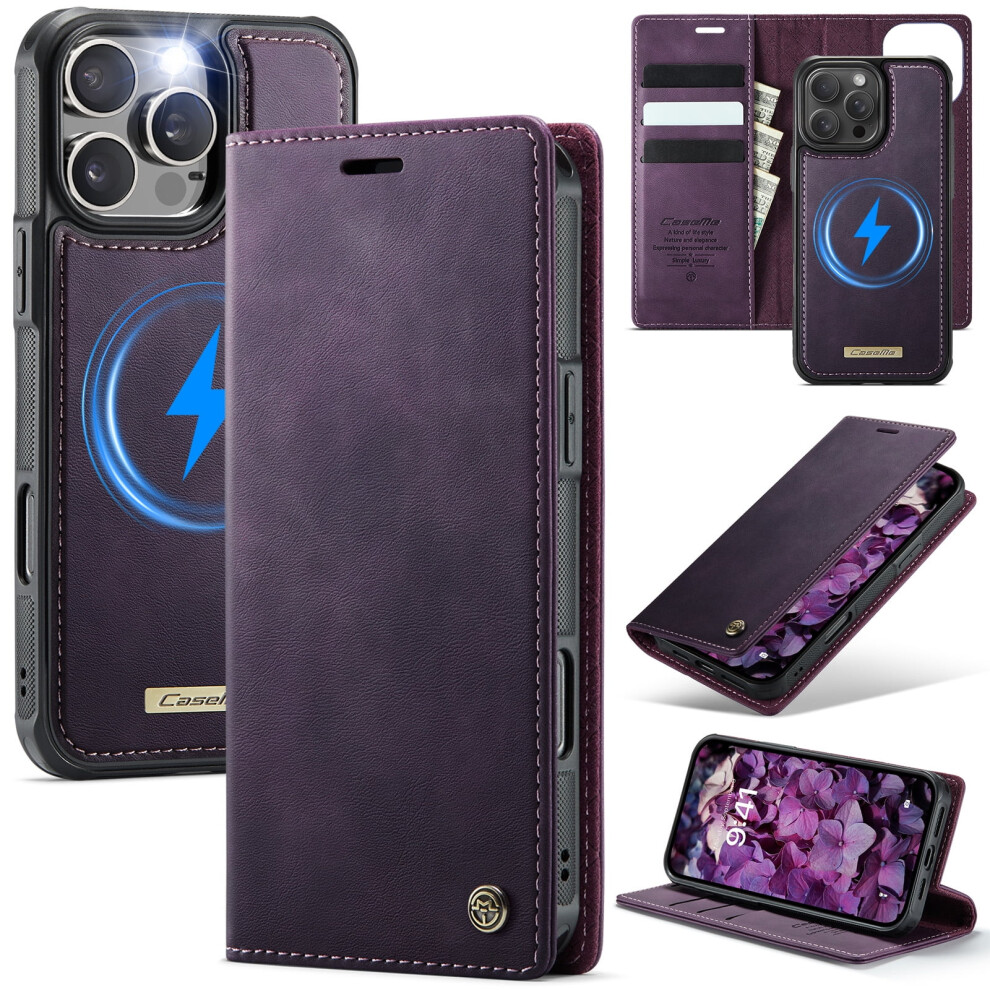 Caseme Iphone 15 Pro Max Wallet Case Magsafe Rfid Purple 908436827638