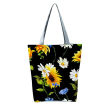 Neue lässige Damen-Schultertasche im lässigen Stil mit großem Fassungsvermögen und Reißverschluss, Sonnenblumenmuster.