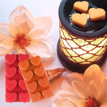 Wax Melt Containers-8 Cavity Clear Empty Plastic Wax Melt Molds-25 Packs Heart Shape Clamshells for Tarts Wax Melts.