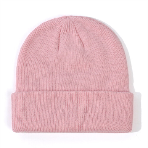 Winter Knitted Beanie Newborn Crochet Pullover Warm Cap Pink M