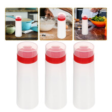 3 stk. klemflasker til ketchup, krydderier, saucer. Design til robust materiale, lækage til køkkenbrug.