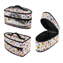 Colorful Cartoon Flower Print Steam Iron Case, Lightweight Portable Travel Organizer with Zipper – Case Only