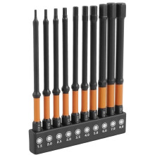 10Pcs Metric/SAE Hex Bit Set, S2 Alloy Steel, Magnetic Tips, 1/4" Quick-Release Shank, Compatible with Impact Drivers