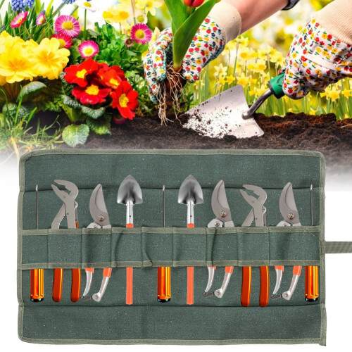 Handcrafted Tool Bag: 10Compartments for Organizing Tools, Made from Sturdy Waxed Canvas for Professional Use 1