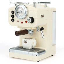 Bouwset voor een koffiemachine: retro espressomachine voor volwassenen en meisjes. Niet compatibel met Lego.