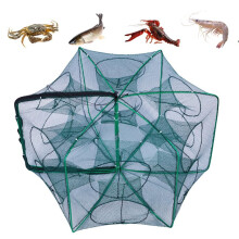 Foldable Fishing Trap Net Kit, 10-Hole Portable Bait Trap for Crab, Crayfish, Fish, Minnow & Shrimp