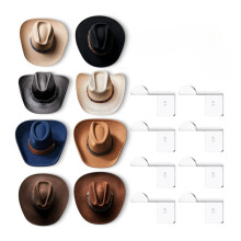 8pcs Adhesive Hat Rack Display Hooks for Wall Door Baseball Cap Holder Closet Storage Organizer Cap Hanger Transparent