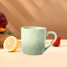 Porcelain Tea Cup Coffee Mug for Office and Home, Hand Painted with Handles, Gradient Color Mug, Dishwasher Microwave Safe - 10oz - Green