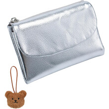 Precious Unisex Pebble Real Leather Wallet - Soft Small RFID Anti Theft and Waterproof Purse for Women and Men Daily Use