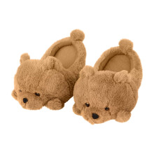 Comfortabele teddybeerslippers voor dames en heren, zachte pluche pantoffels met fleecevoering en antislipzool.