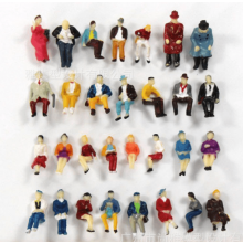 50 figuras de passageiros sentadas e pintadas, escala HO1:87.