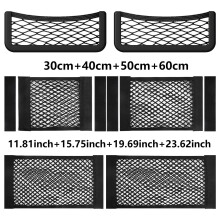 Lomme til opbevaring i bilen. 8 stk. inklusive 60 cm, 50 cm, 40 cm, 30 cm sort polyester-organiseringstaske til autocampere.