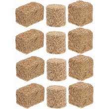 12 Pcs Mini Hay Bales for Crafts, Dollhouse & Autumn Harvest Decor – Compatible with Miniature Displays