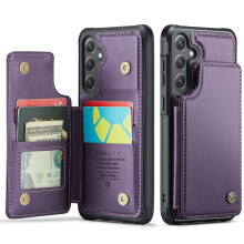 ShieldPlus Wallet Case for Samsung Galaxy A15 5G – RFID Blocking, Card Holder, Kickstand, Shockproof, Purple