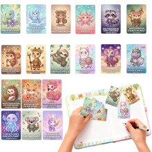 Jeu de 18 cartes d'affirmation pour femmes et hommes – Citations encourageantes, motif animal, jeu de motivation pour la famille, les amis et les