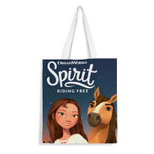 Tragetasche „Spirit Riding Free“ aus Canvas – Hübsche und praktische wiederverwendbare Handtasche für Damen, 35 x 40 cm, Reißverschluss innen