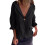 Damen-Leinenblazer Schwarz 5XL 1