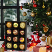 Shatterproof Plastic Christmas Balls Set of 12, 9.4in Gold, for Tree, Wreath, Party – Compatible with Standard Hooks