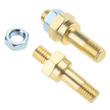 2PCS Studs Side Post Battery Terminal Adapter Bolt Standard Battery Side Post Extender Studs Brass and Long