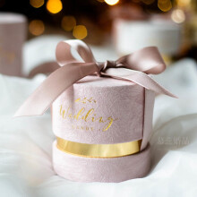 Caja de terciopelo para dulces, bolsa de regalo de boda roja y dorada, 1 unidad