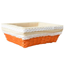 Natural Wood Chip Rattan Style Storage Basket With Cotton Lining Multipurpose Tabletop Organizer For Sundries Clothing Fruits Bathroom Essentials