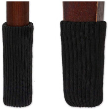 Chair Leg Floor Protectors, 20 pcs Knitting Socks for Hardwood Floors – Scratch-Resistant Sliders (Black)