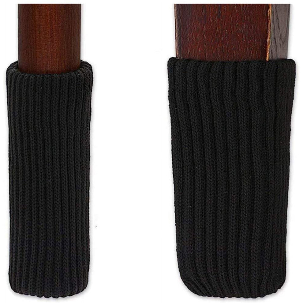 Chair Leg Floor Protectors, 20 Pcs Knitting Socks For Hardwood Floors Â Scratch-Resistant Sliders (Black) 9313598241993