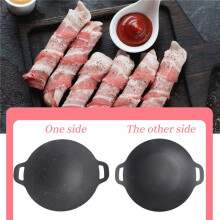 28cm Outdoor Camping Grill Plate Non-Stick Korean Barbecue Plate Barbecue Meat Pot Flat