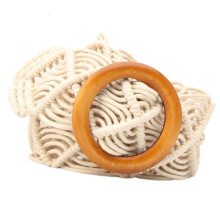 Bohemian Wax Rope Braided Wide Waist Belt For Women and Girls Adjustable Tribal Pattern Fashion Accessory