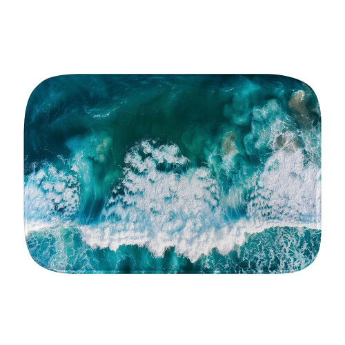 Beach waves1041Αντιολισθητικό χαλί μπάνιου με αφρό μνήμης: Απορροφητικό, γρήγορο 2