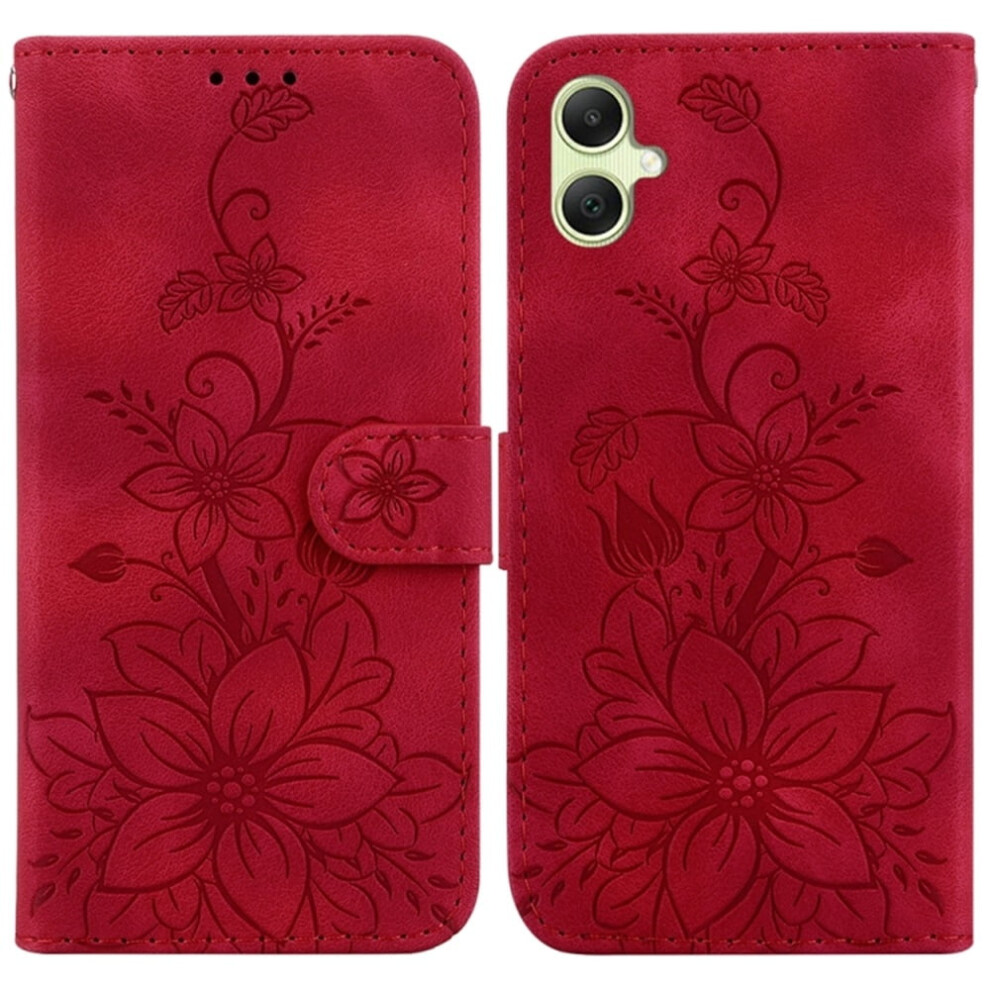 Pu Leather Flip Wallet Case With Magnetic Closure & Card Slots, Compatible With Samsung Galaxy A05 6.5" Red 9496895274007