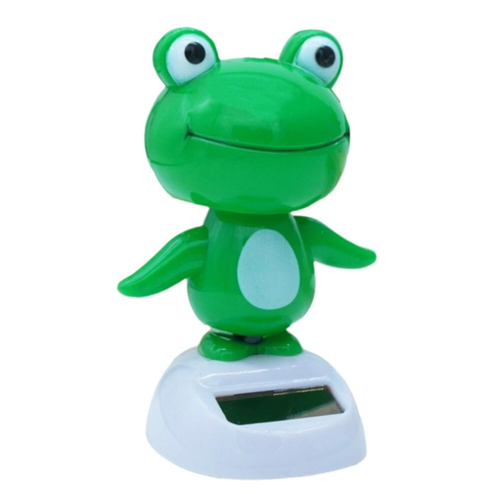 Cute Car Decor: Solar-Powered Bobble Head Frog Dashboard Ornament, Compatible With Cars Green 9450273081618