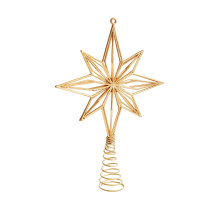 9" Gold Glitter Metal Christmas Tree Topper Star, Xmas Tree Topper Holder – Compatible with Standard Tree Posts